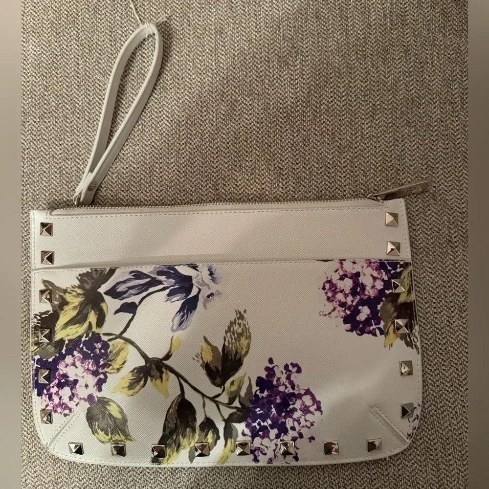 NWOT White House Black Market women’s‎ purse wallet clutch pouch white purple